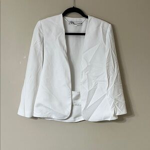 Zara Classic White Cape Blazer
